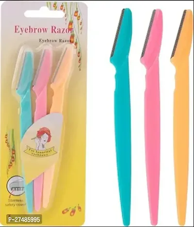 Eyebrow Painless Facial Hair Remover Razor for Face, Women and Men (Multi colour) - Pack of 3