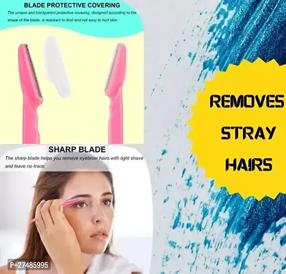 Eyebrow Painless Facial Hair Remover Razor for Face, Women and Men (Multi colour) - Pack of 3-thumb2