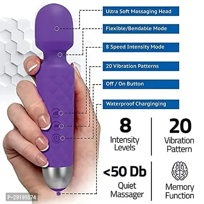 Waterproof-any color Rechargeable Personal Body Massager for Women | Cordless Handheld Wand Vibrate Machine with 20 Vibration Modes  8 Speed Patterns-thumb2