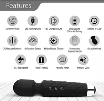 Waterproof-any color Rechargeable Personal Body Massager for Women | Cordless Handheld Wand Vibrate Machine with 20 Vibration Modes  8 Speed Patterns-thumb2