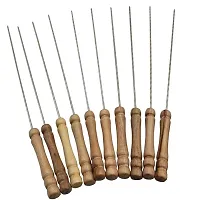 Steel  Wooden Handle Barbecue Bbq Skewers - Pack Of 6-thumb4