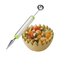 2-In-1 Stainless Steel Melon Baller Scoop Fruit  Ice Cream Carving Knife With Spoon (Assorted) - 1 Piece-thumb3