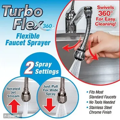 Flexible Faucet Sprayer Turbo Flex 360 Sink Faucet Jet Sprayer For Bathroom  Kitchen - Pack Of 1-thumb0