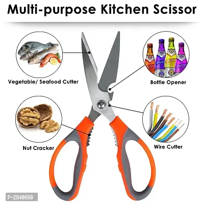 Stainless Steel Kitchen Scissor With Shears For Vegetable Cutting - Pack Of 1