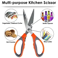 Stainless Steel Kitchen Scissor With Shears For Vegetable Cutting - Pack Of 2-thumb1