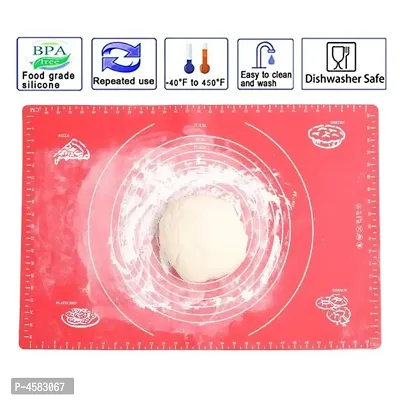 K Kudos Enterprise Multipurpose Red Silicone Foldable Non Stick Washable  Reusable Baking Mat (1 Pc)-thumb5