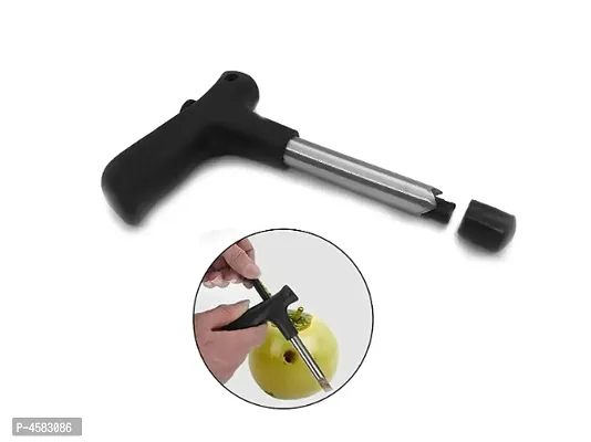 Stainless Steel Young Water Punch Tap Drill Straw Hole Open Coconut Tool Opener (1 Pc) - Black-thumb0