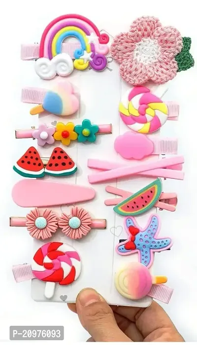 KK CREATIONS RANDOM ANY 14 PIECES OF FANCY VARIOUS SHAPE KOREAN HAIR CLIPS FOR BABY GIRLS AND KIDS GIRLS-thumb3