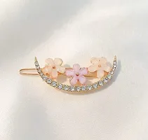 KK CREATIONS Korean 4 pcs Fancy pearl resin acrylic rhinestone bobby hairpins For Girl And Women-thumb3