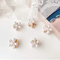 KK CREATIONS SMALL MINI PEARL FLOWER HAIR CLIP/PIN FOR WOMEN,GIRLS AND TEENAGER (SET OF 6 PCS)-thumb1