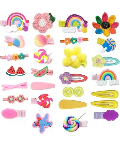 KK CREATIONS RANDOM ANY 14 PIECES OF FANCY VARIOUS SHAPE KOREAN HAIR CLIPS FOR BABY GIRLS AND KIDS GIRLS