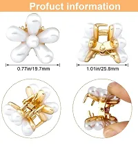 KK CREATIONS SMALL MINI PEARL FLOWER HAIR CLIP/PIN FOR WOMEN,GIRLS AND TEENAGER (SET OF 6 PCS)-thumb2