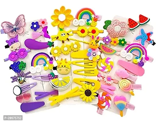 KK CREATIONS random colors of 14 Pcs Multi Unicorn Ice Cream Hair Clips Set Baby Hairpin For Kids Girls