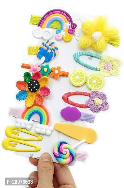 KK CREATIONS RANDOM ANY 14 PIECES OF FANCY VARIOUS SHAPE KOREAN HAIR CLIPS FOR BABY GIRLS AND KIDS GIRLS-thumb2