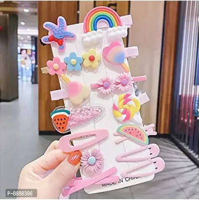 Classic 14 Pcs Multi Unicorn Ice Cream Hair Clips Set Baby Hairpin For Kids Girls Toddler Barrettes Hair Accessories