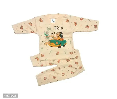 Kids Cream T-shirt and Pyjama Clothing set