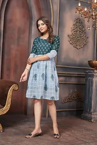 Rich Liner Western Dresses for Women |A-Line Knee-Length Dress | Indo Western Dress for Women| Short Dress (Large, Dark Grey)-thumb3