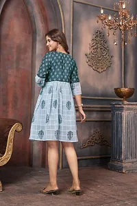 Rich Liner Western Dresses for Women |A-Line Knee-Length Dress | Indo Western Dress for Women| Short Dress (Large, Dark Grey)-thumb4