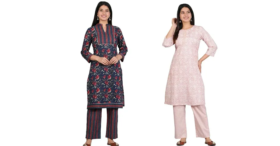 and Stylish Comfortable Kurta and bottom set and Color Pack of 2