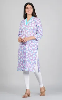 Printed V  Single Kurta Lavender Color-thumb3