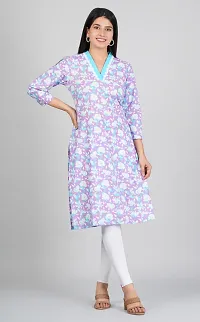 Printed V  Single Kurta Lavender Color-thumb2