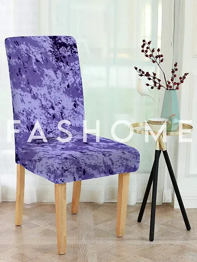 FasHome Polyester Printed Chair Cover (Pack Of 1)