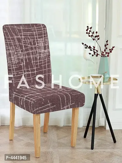 FasHome Classy Multicolored Polyester Printed Chair Cover (Piece Of 1)-thumb0
