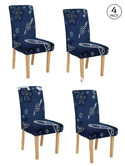 FasHome Polyester Stretchable,Removable & Washable Dining Chair Protective Cover Pack of 4