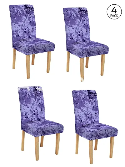 FasHome Polyester Stretchable,Removable & Washable Dining Chair Protective Cover Pack of 4