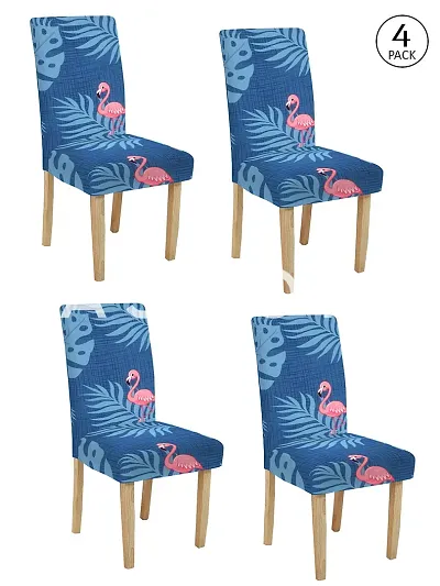 FasHome Polyester Stretchable,Removable & Washable Dining Chair Protective Cover Pack of 4