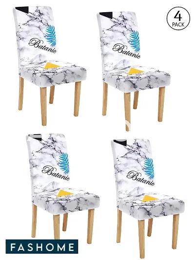 FasHome Stretchable Removable & Washable Dining Chair Cover (Pack of 4)