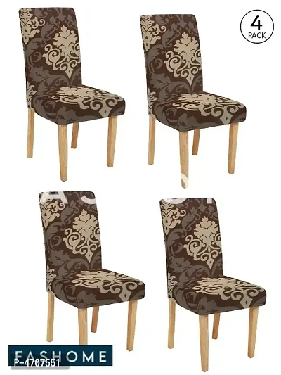 FasHome Elastic Removable and Washable Dining Chair Cover Pack of 4-thumb0