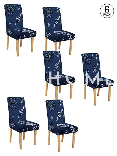 FasHome Elastic Stretchable Dining Chair Cover (Pack of 6)