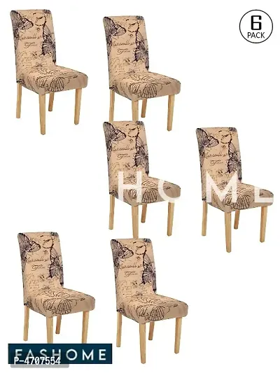 FasHome Elastic Removable and Washable Dining Chair Cover Pack of 6