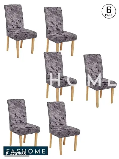 FasHome Elastic Removable and Washable Dining Chair Cover Pack of 6-thumb0