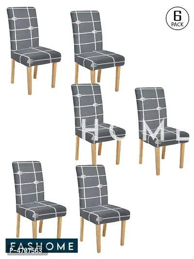 FasHome Elastic Removable and Washable Dining Chair Cover Pack of 6