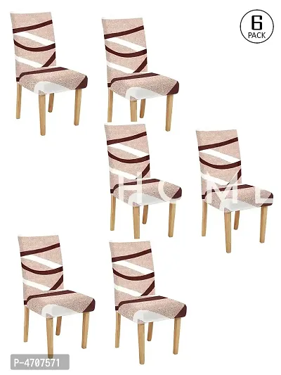 FasHome Elastic/Stretchable and Washable Dining Chair Cover Pack of 6-thumb0