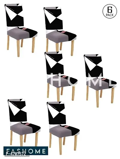 FasHome Elastic Removable and Washable Dining Chair Cover Pack of 6