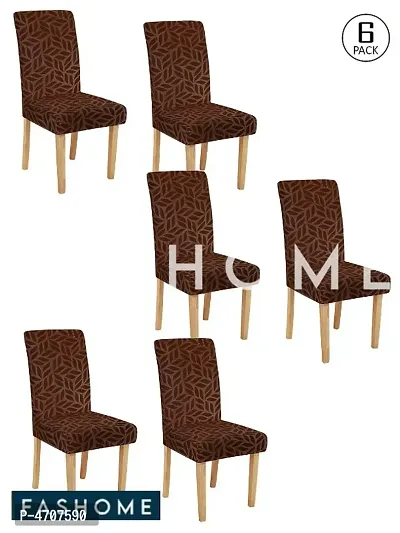 FasHome Elastic Removable and Washable Dining Chair Cover Pack of 6-thumb0