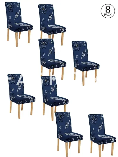 FasHome Elastic Removable & Washable Dining Chair Cover (Pack of 8)