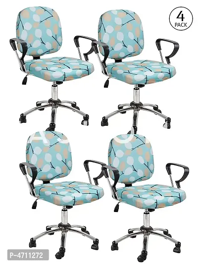 FasHome Beautiful Office Chair Cover/Stretchable Removable  Washable Cover (Pack of 4)