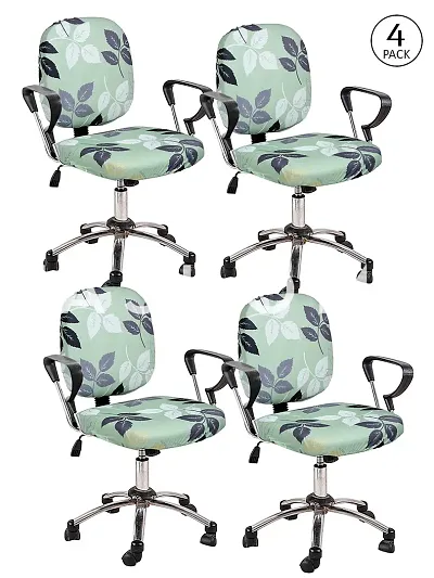 FasHome Polyester Stretchable,Removable & Washable Office Chair Protective Cover Pack of 4