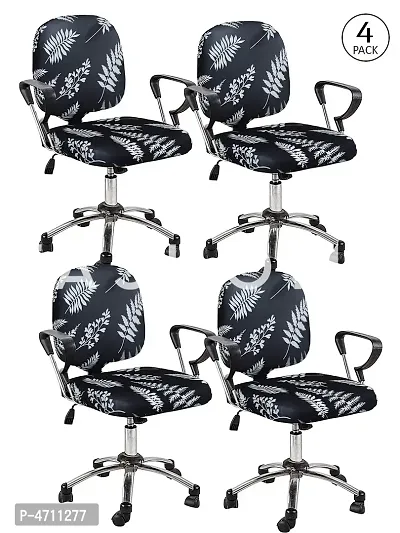 FasHome Beautiful Office Chair Cover/Stretchable Removable & Washable Cover (Pack of 4)