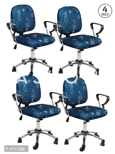 FasHome Beautiful Office Chair Cover/Stretchable Removable  Washable Cover (Pack of 4)