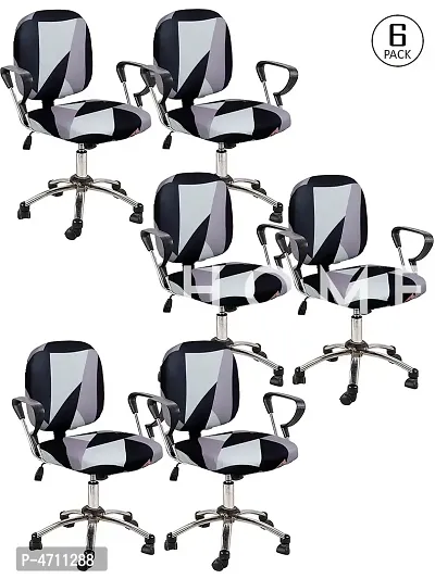 FasHome Beautiful Office Chair Cover/Stretchable Removable & Washable Cover (Pack of 6)