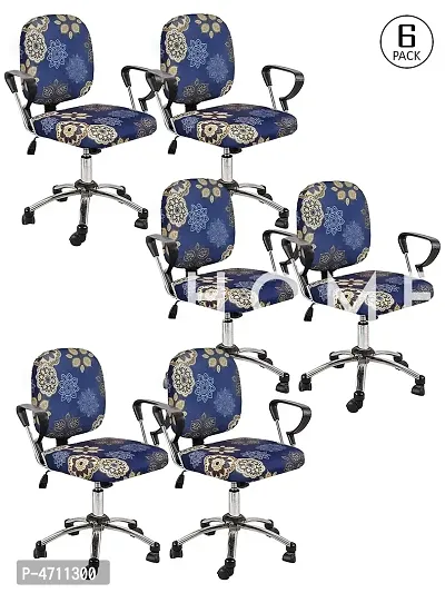 FasHome Beautiful Office Chair Cover/Stretchable Removable & Washable Cover (Pack of 6)
