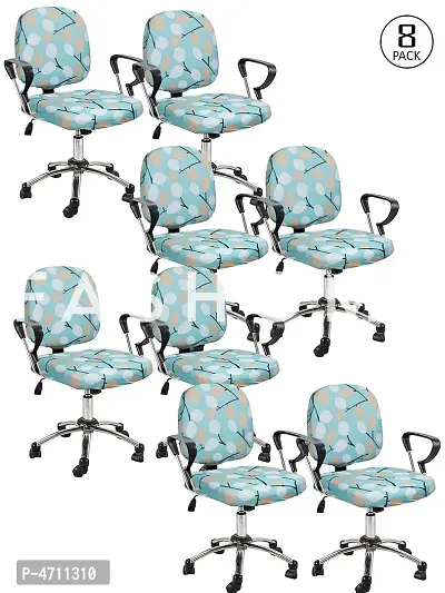 FasHome Beautiful Office Chair Cover/Stretchable Removable & Washable Cover (Pack of 8)