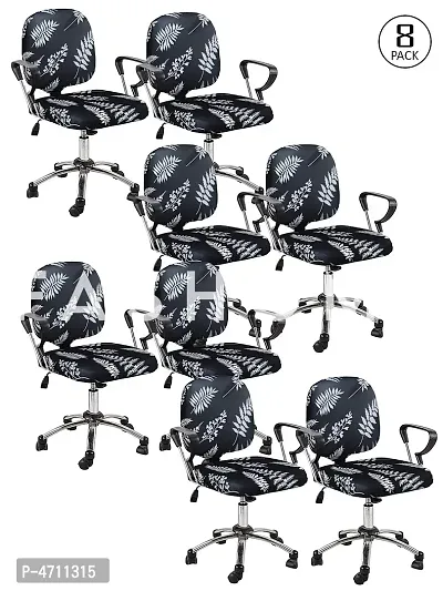 FasHome Beautiful Office Chair Cover/Stretchable Removable & Washable Cover (Pack of 8)