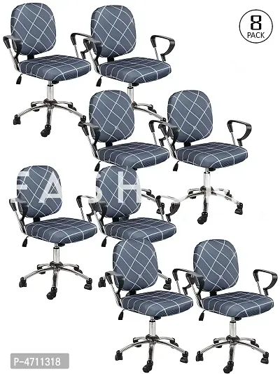 FasHome Beautiful Office Chair Cover/Stretchable Removable & Washable Cover (Pack of 8)