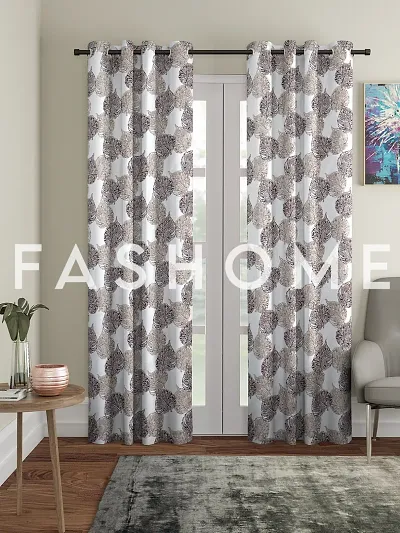Printed Polyester Curtain- Set of 2